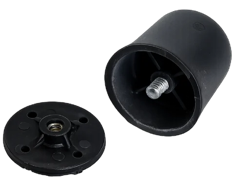 Levelling leg with screw — Black